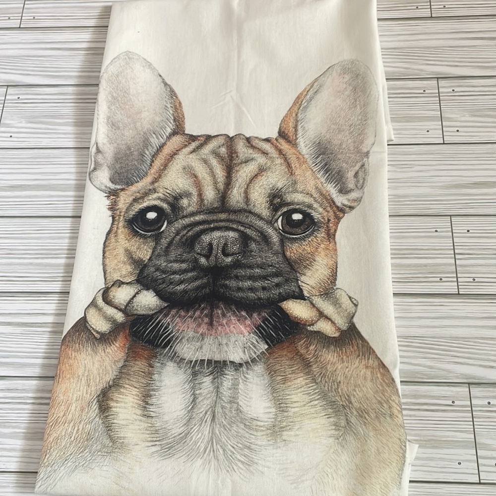 🆕 Dog | French Bulldog Cotton Decorative Kitchen Tea Towel | Kitchen Home